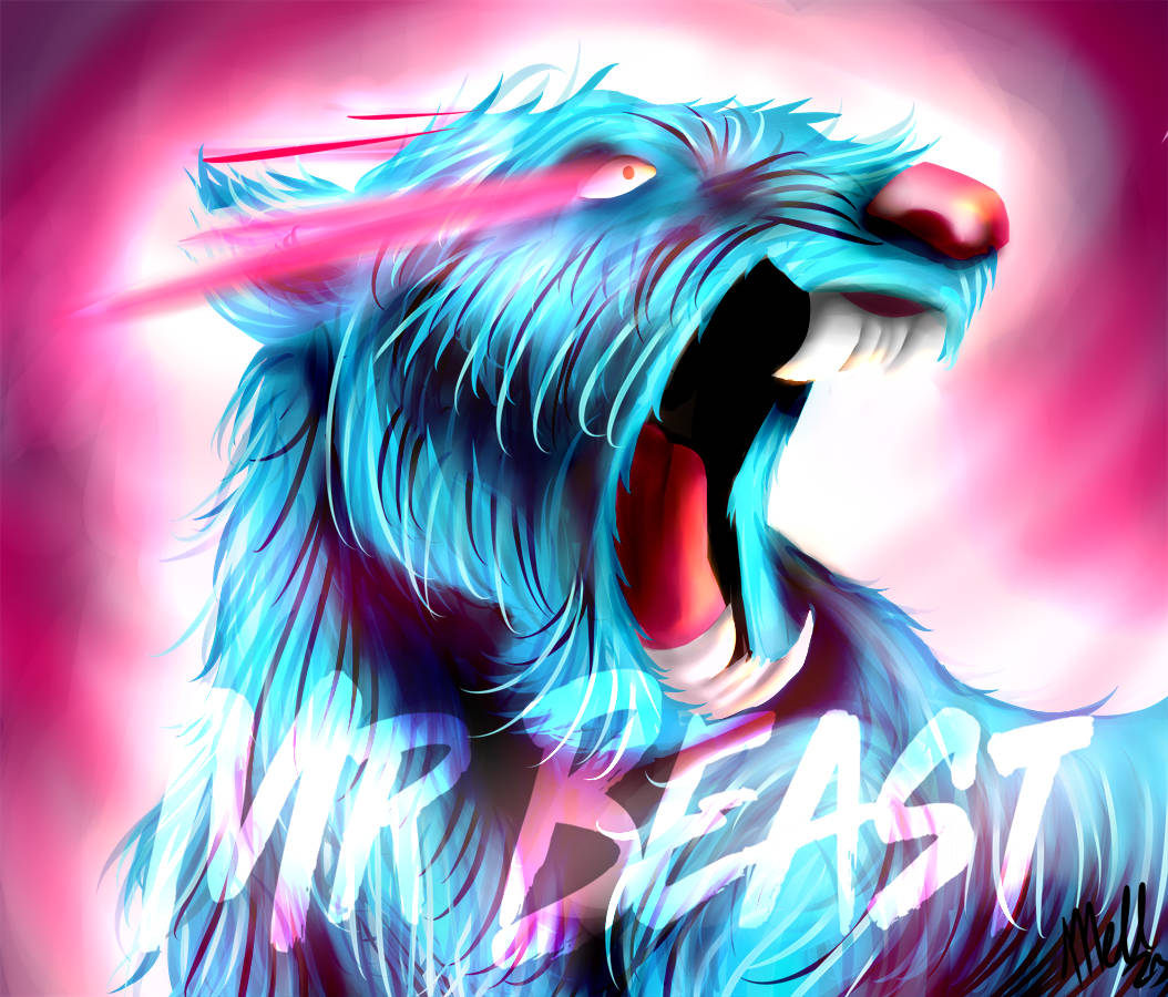 Eye-catching Mr. Beast Logo In Vivid Magenta Wallpaper