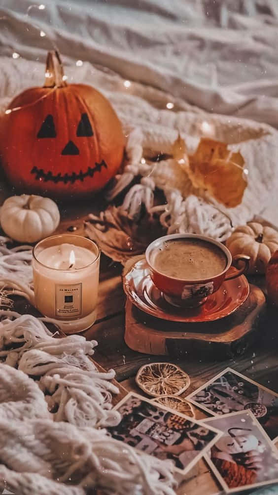 Fall Halloween Iphone Cozy Setup Wallpaper