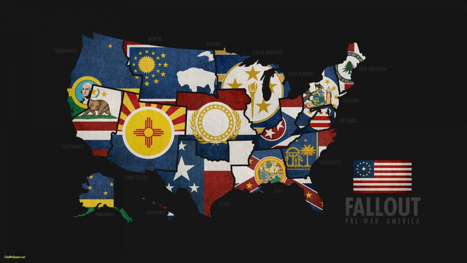Fallout Map Of Pre-war America Wallpaper