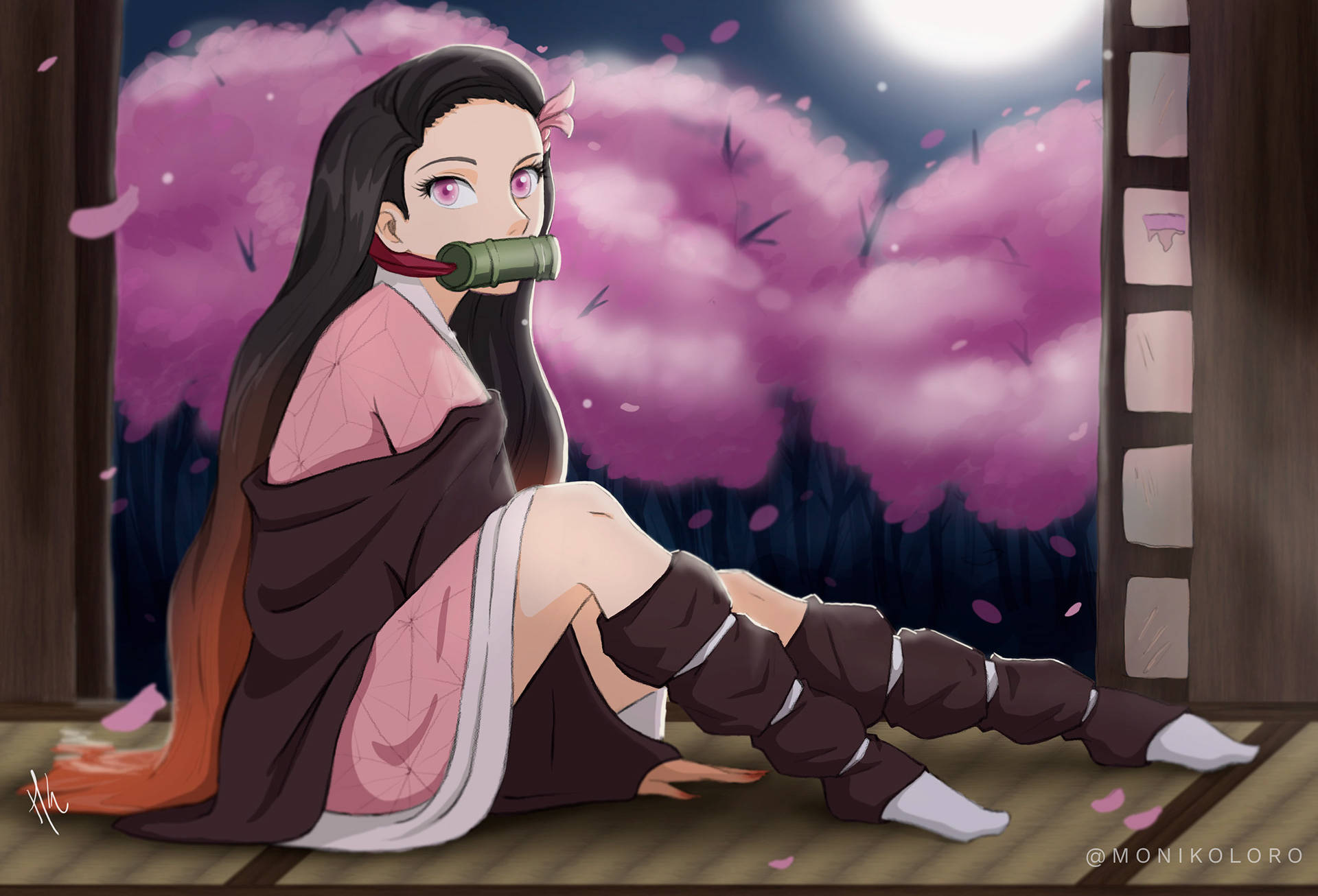 Download free Fan Art Illustration Of Demon Slayer Nezuko Wallpaper -  MrWallpaper.com