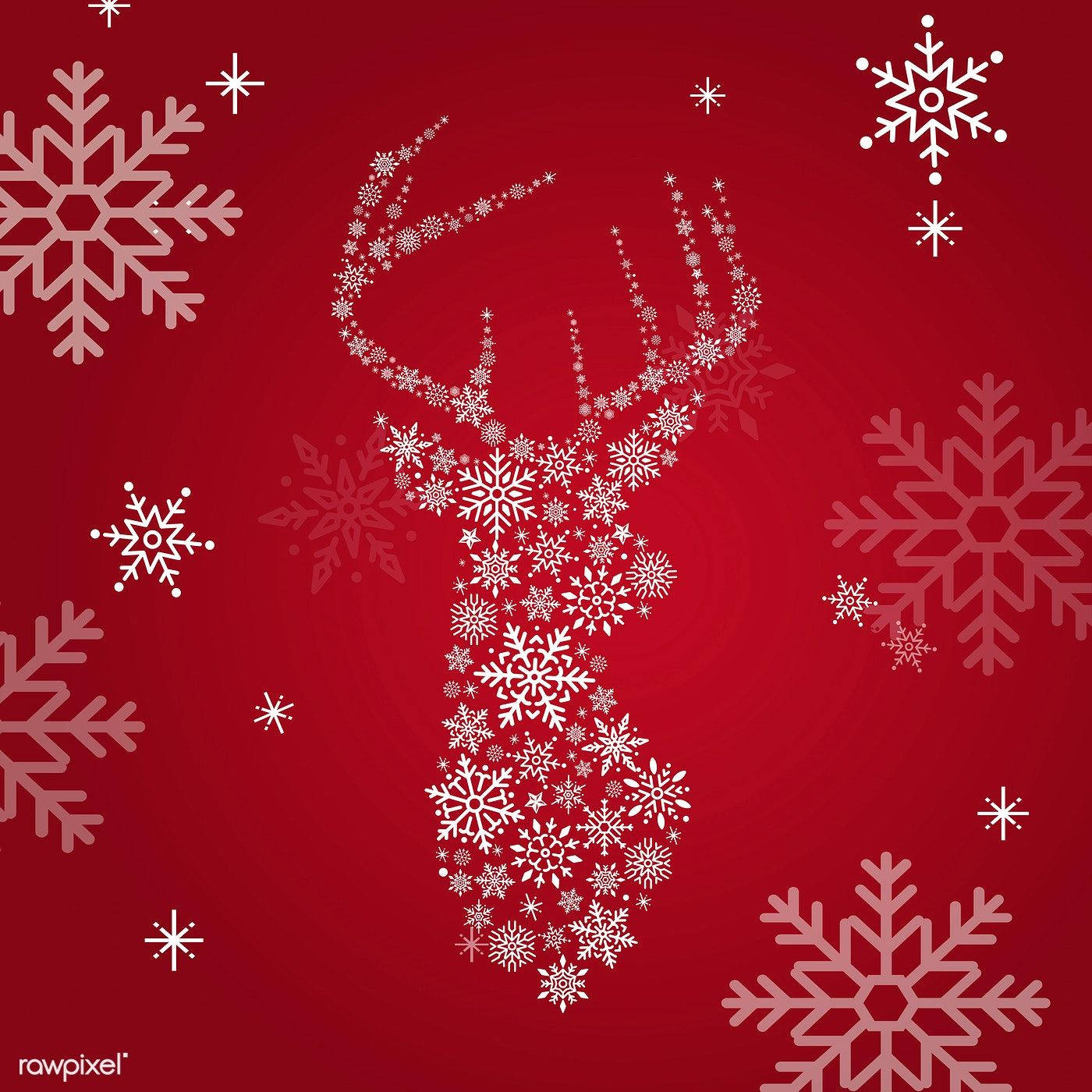 Fanart Snowflakes Red Christmas Background Wallpaper