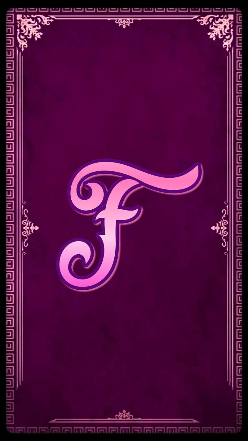 Fancy Purple Letter F Wallpaper