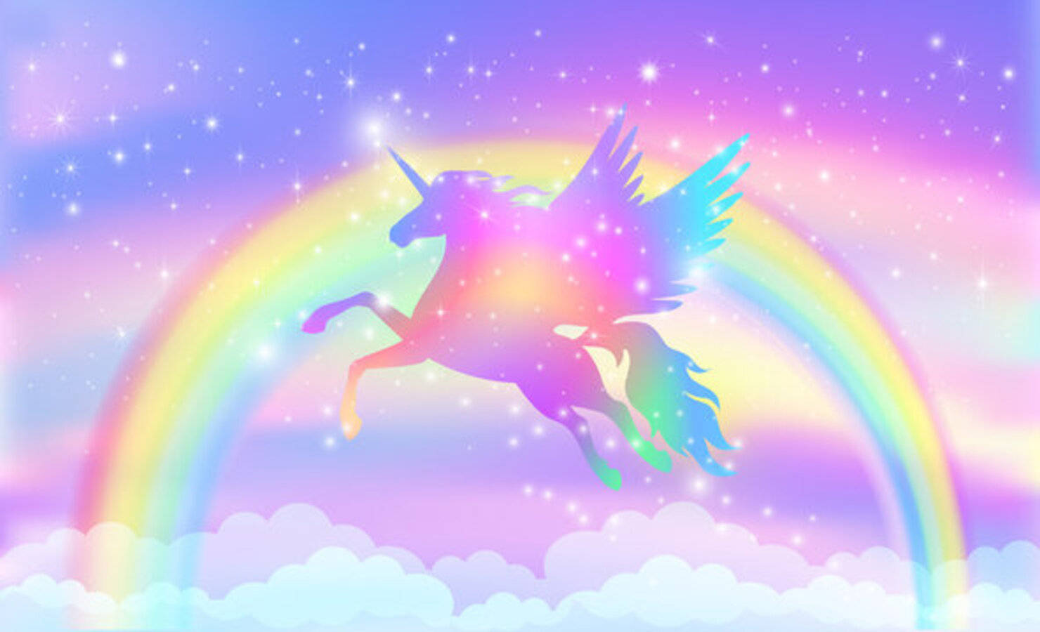 Fantasy Galaxy Unicorn And Rainbow Wallpaper