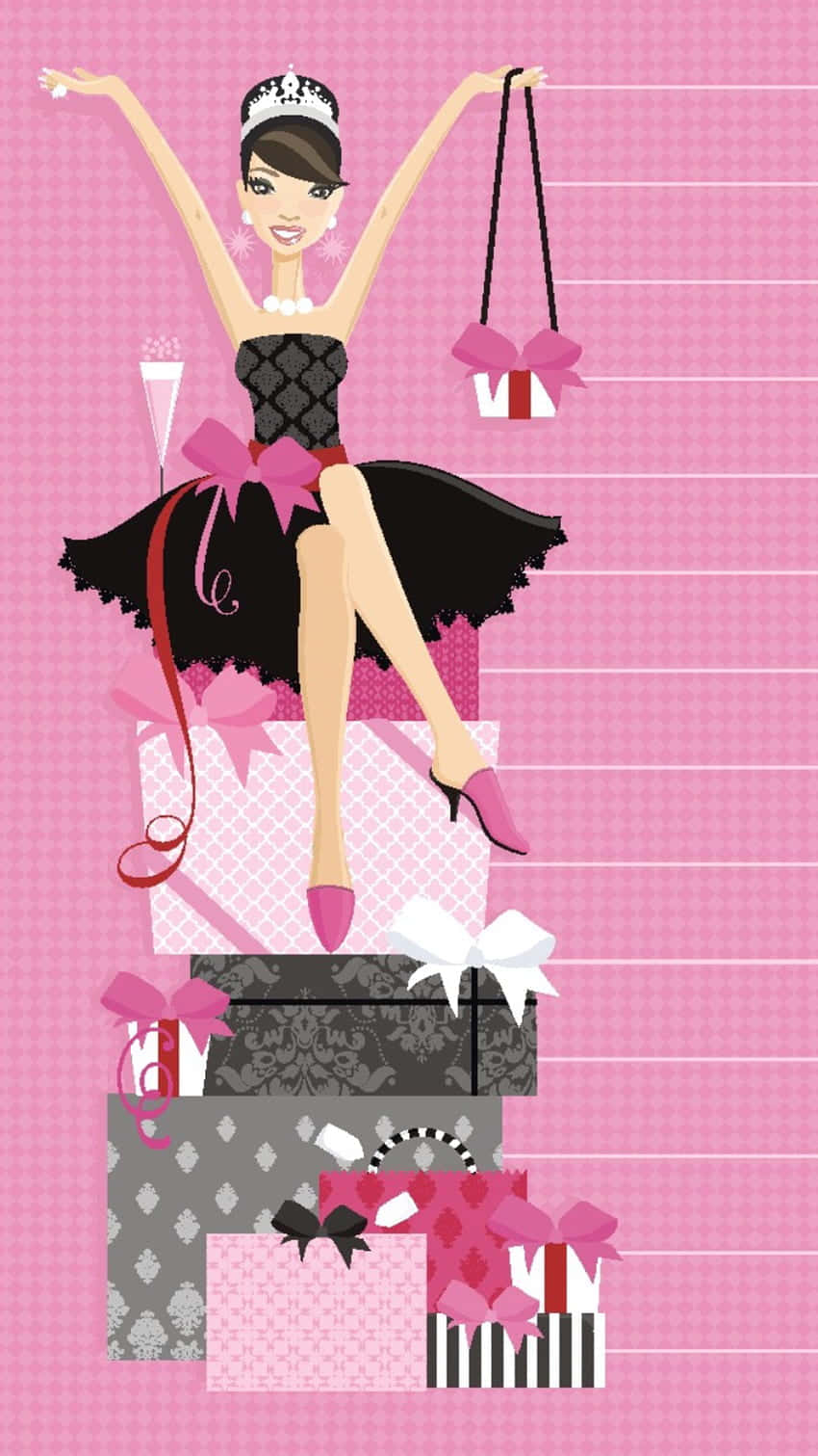 Fashionable Birthday Celebration Illustration Wallpaper