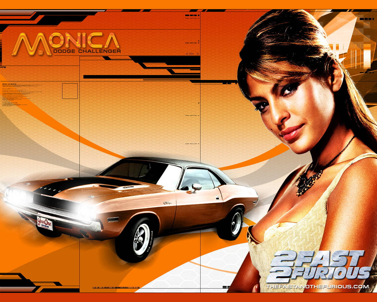 Fast And Furious Cars Eva Mendes Orange Aesthetic Wallpaper
