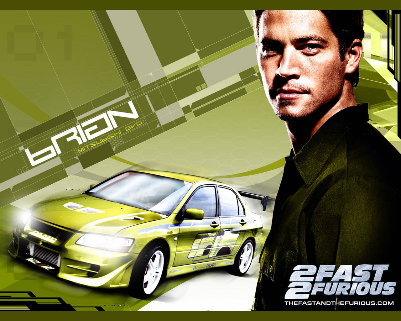 Fast And Furious Cars Paul Walker Green Aesthetic Wallpaper