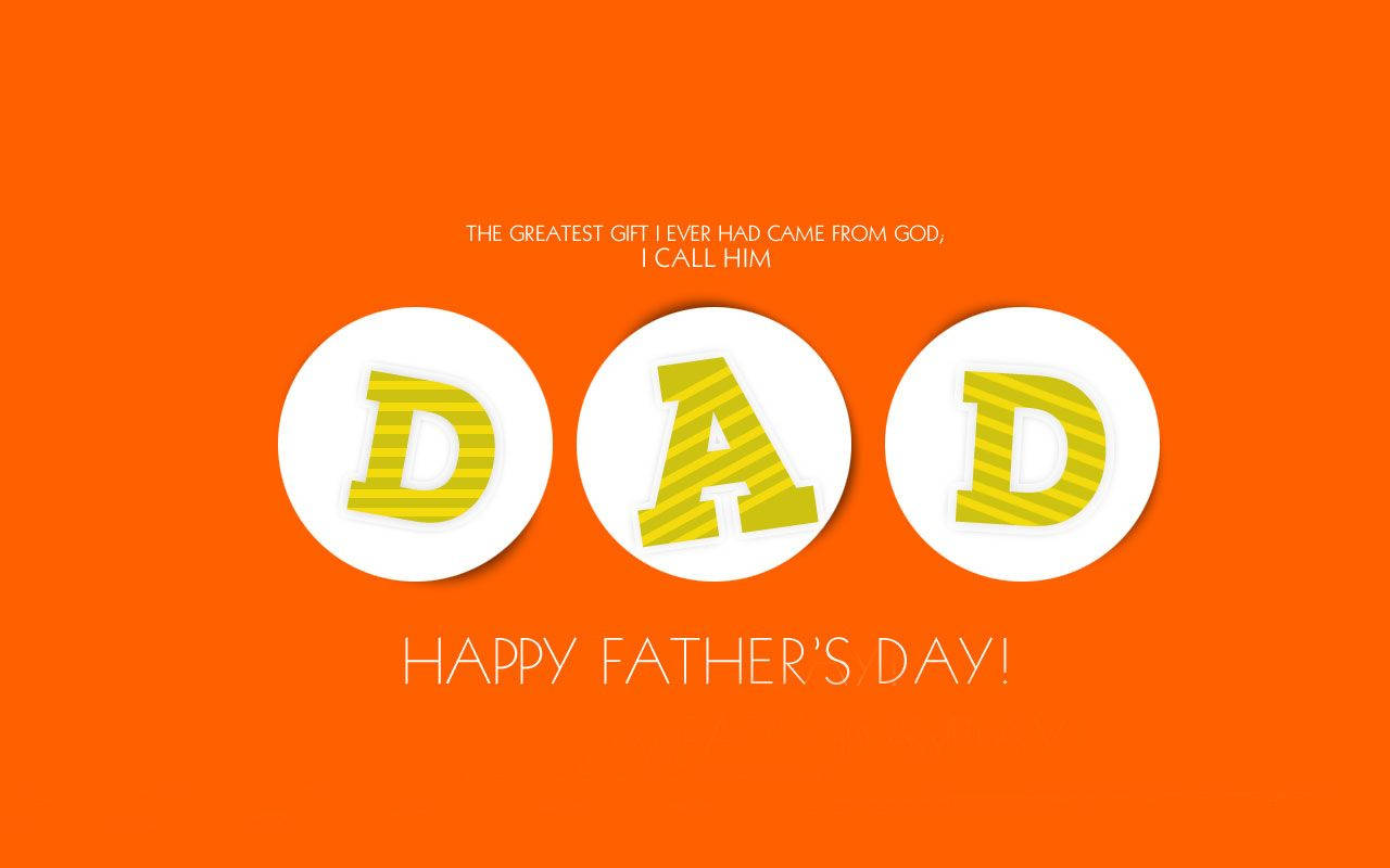 Father's Day Orange Word Art Wallpaper