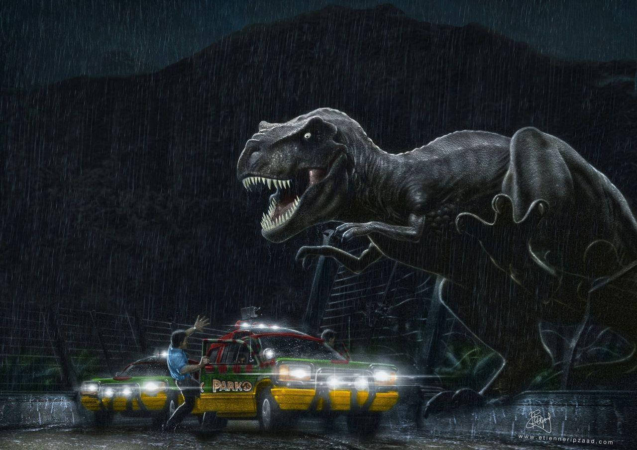 Fearful Jurassic Park Background Wallpaper