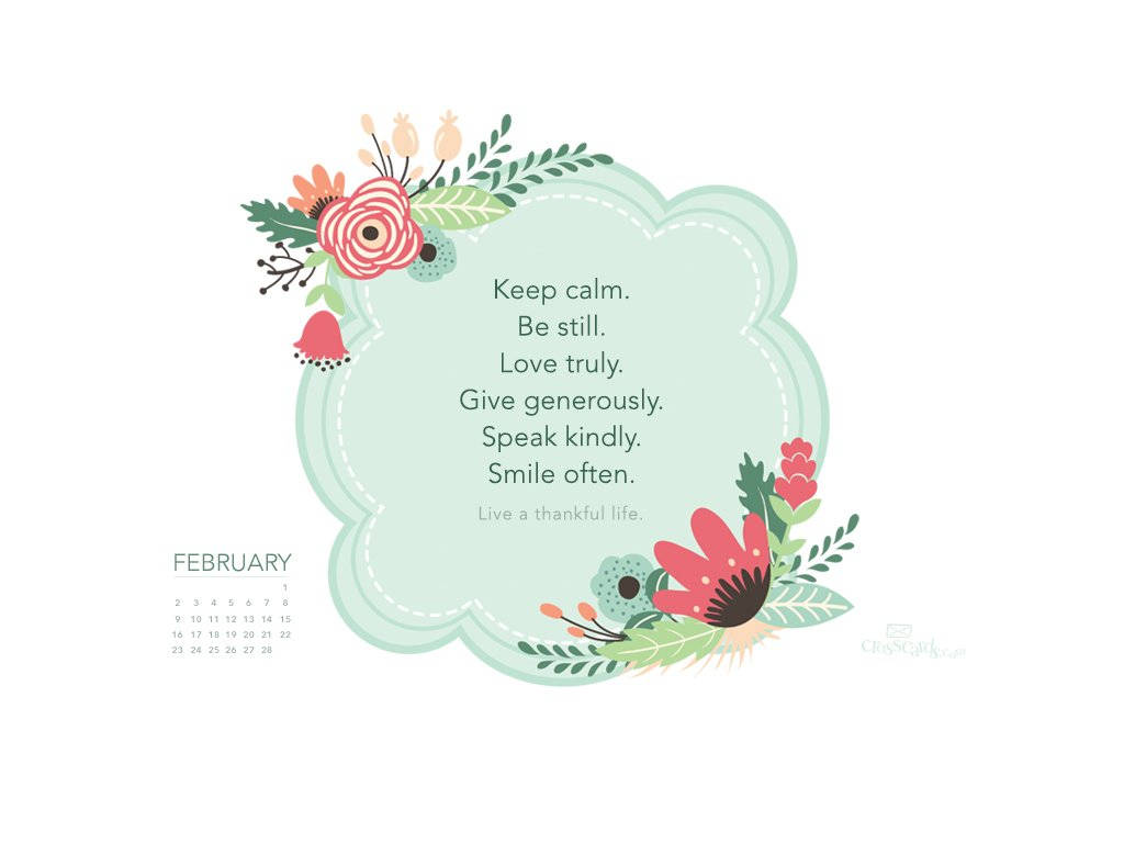 February Calendar And Love Quotes Wallpaper