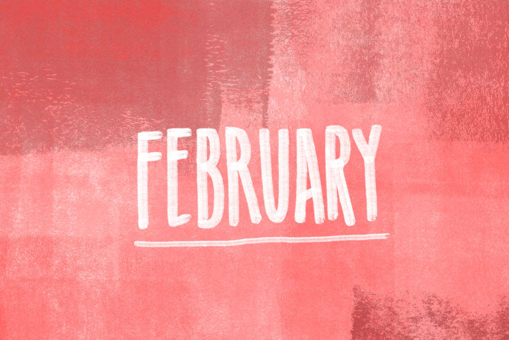 February In White And Pink Watercolor Wallpaper