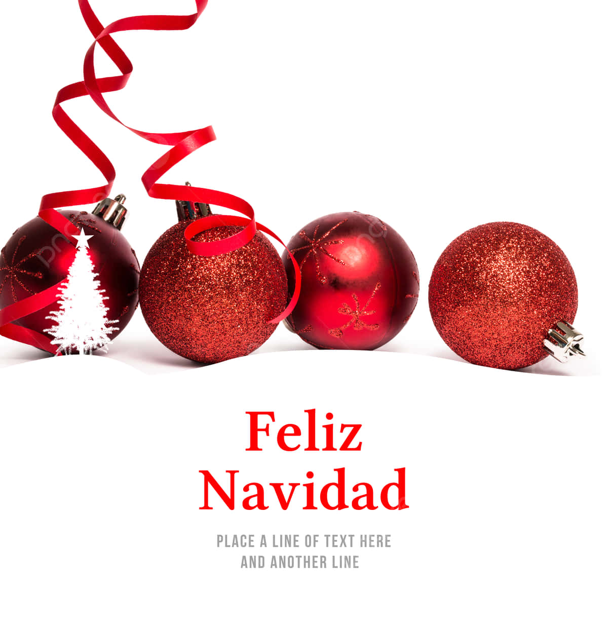 Feliz Navidad Red Christmas Ornaments Wallpaper