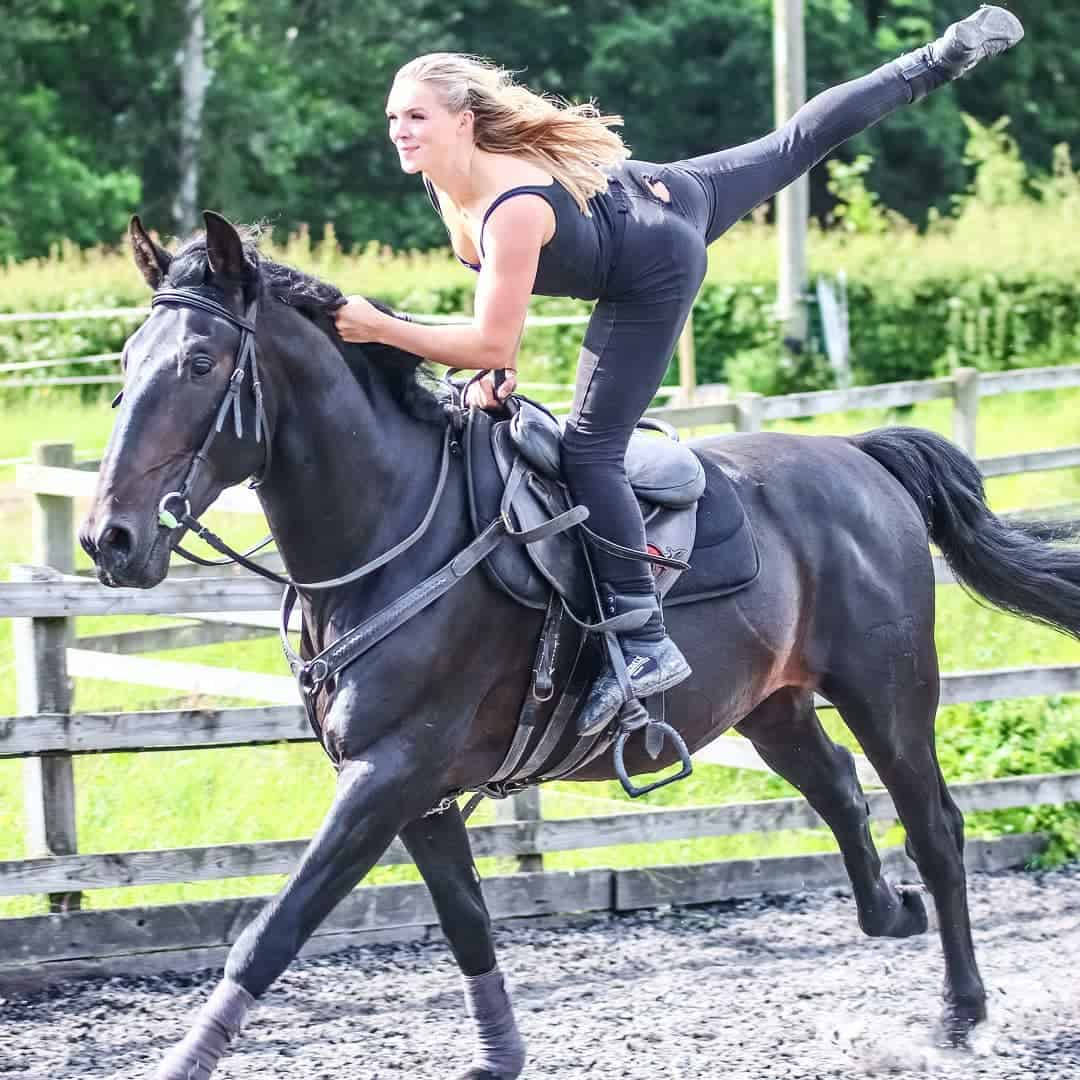 Female Equestrian Riding A Silesian Horse Wallpaper