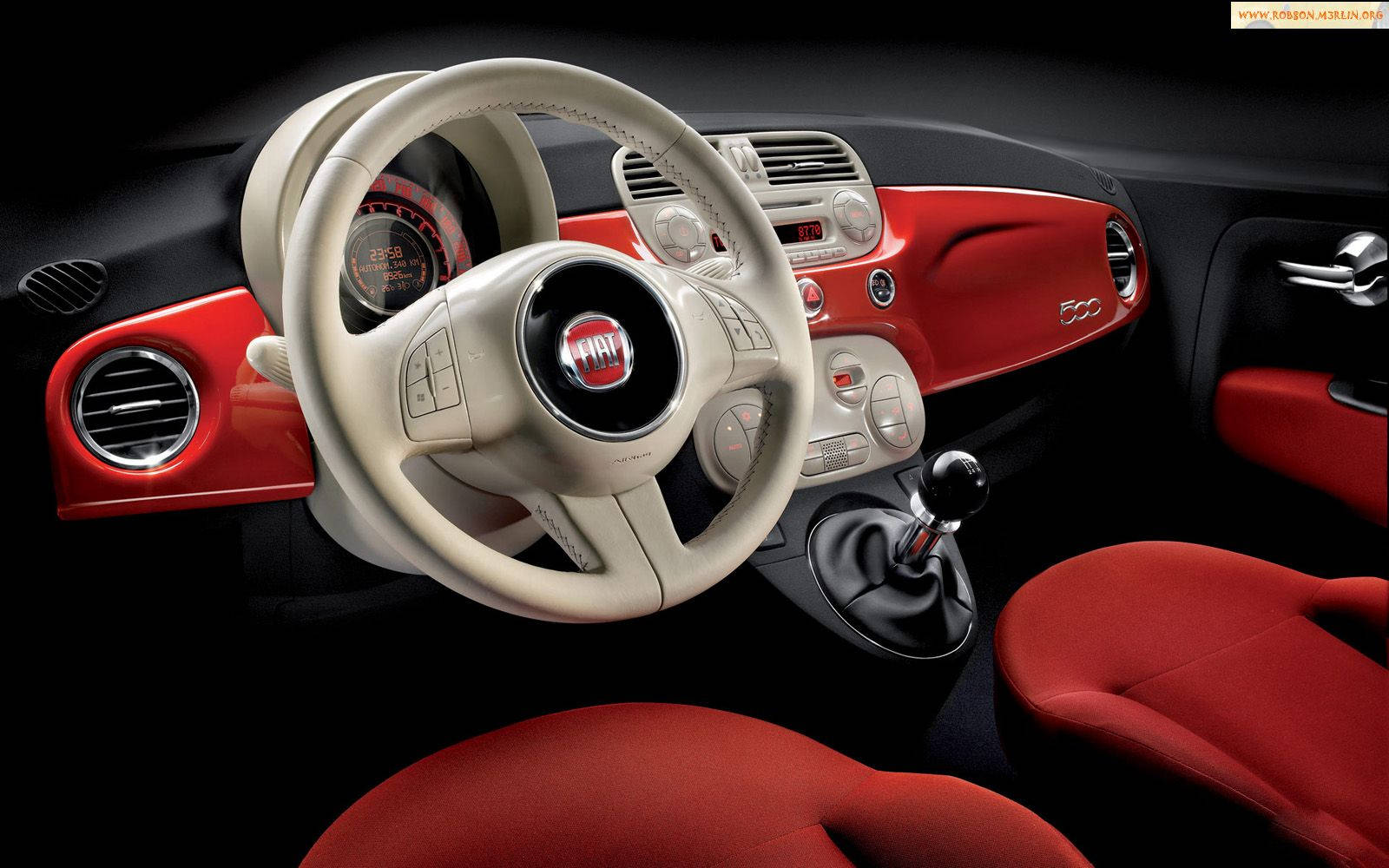 Fiat 500 Interior Steering Wheel Wallpaper