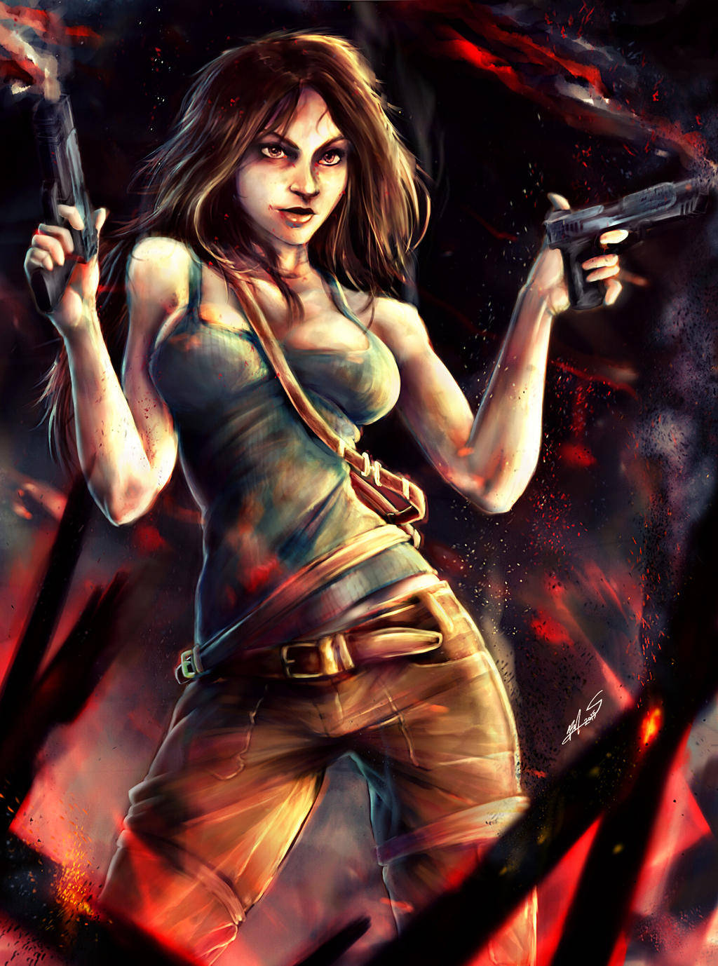 Fictional Lara Tomb Raider Iphone Wallpaper