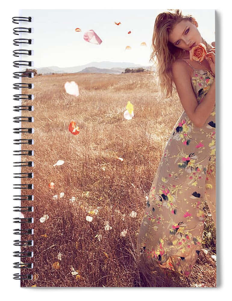 Field_ Fashion_ Model_with_ Flowers Wallpaper