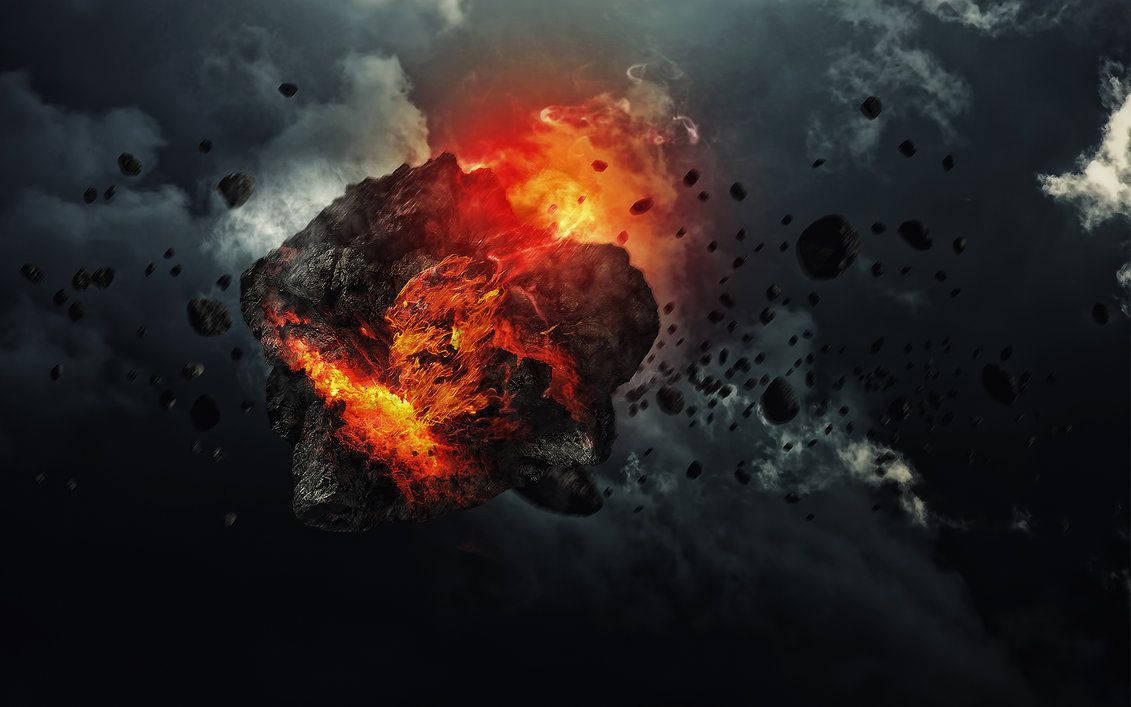 Fiery Asteroid Deviantart Wallpaper