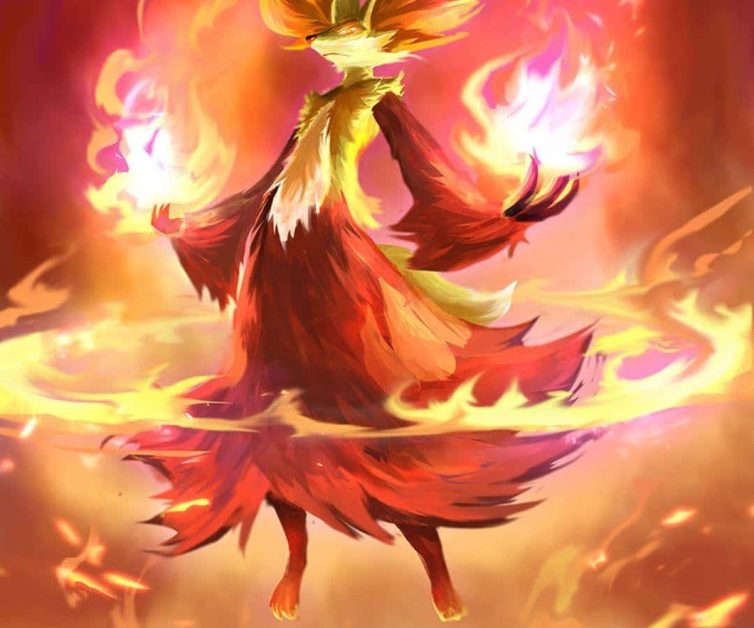 Fiery Grace Of Delphox Wallpaper