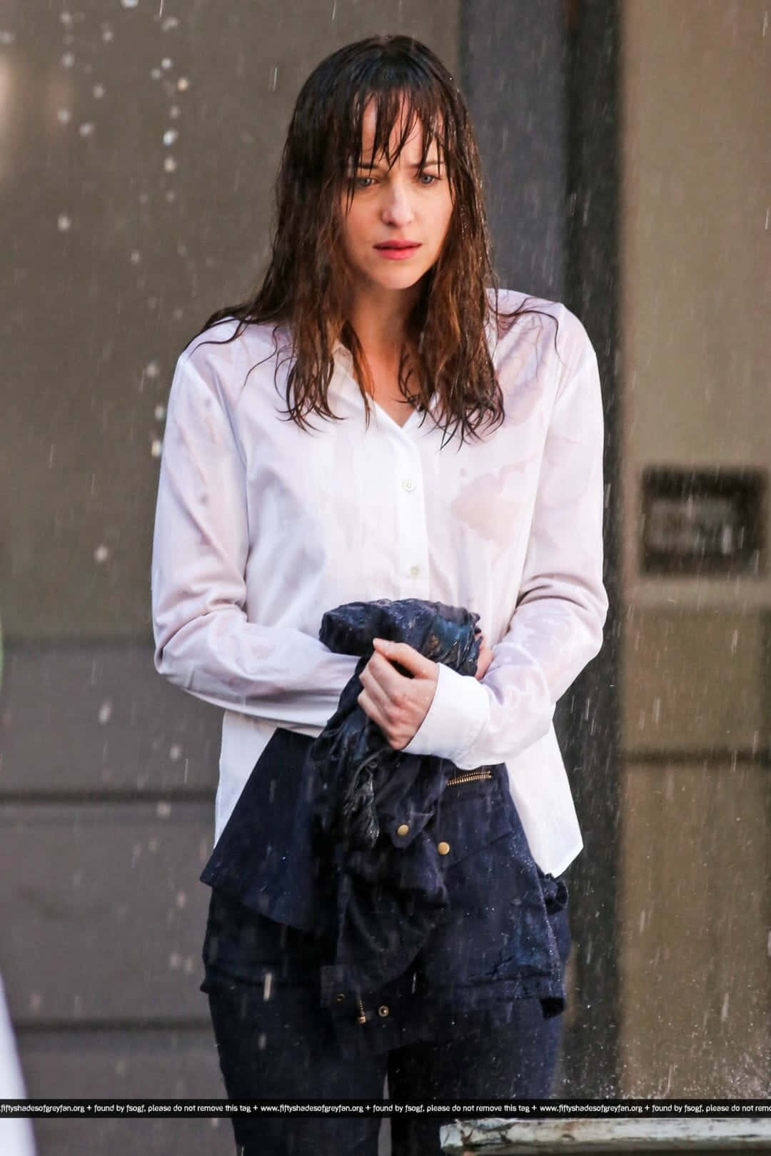 Fifty Shades Of Grey Anastasia In The Rain Wallpaper