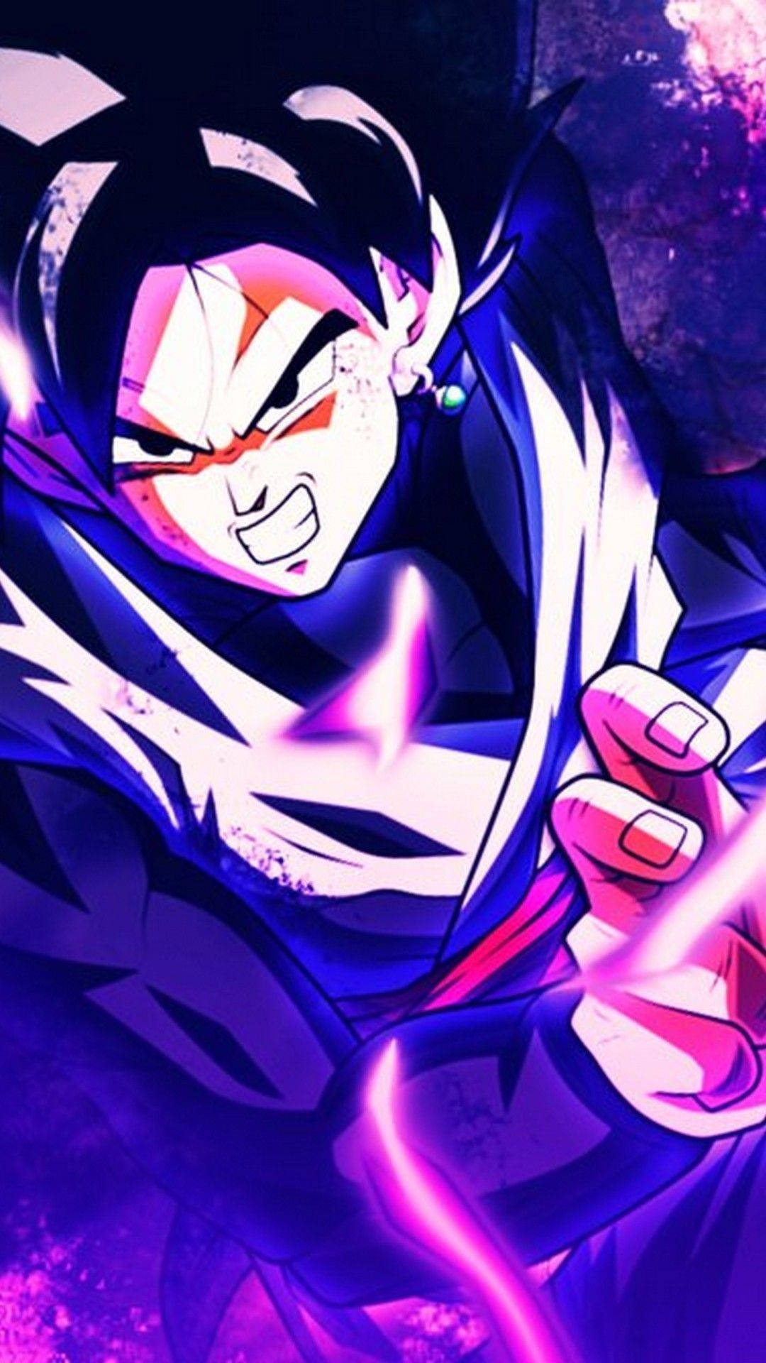 Fighting And Attacking Black Goku Phone Wallpaper