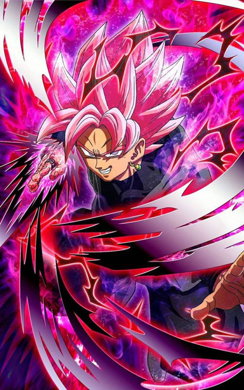 Fighting Powerful Black Goku Phone Wallpaper