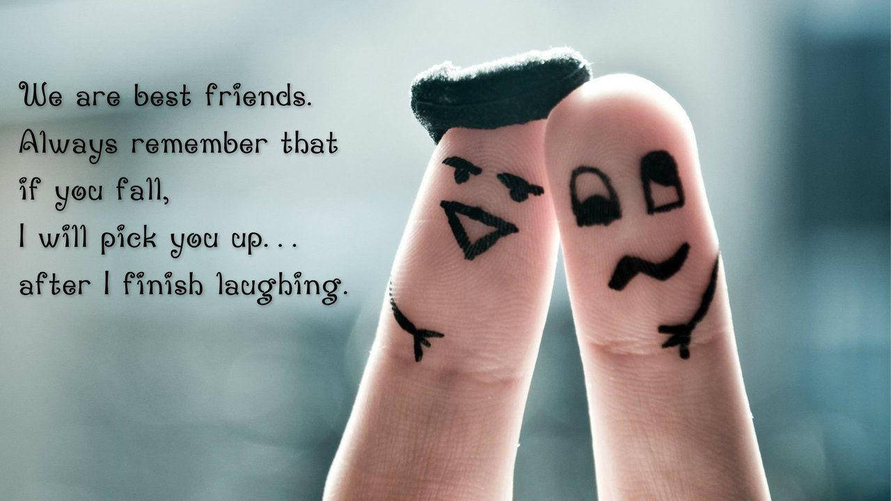 Finger Faces Best Friend Quotes Wallpaper