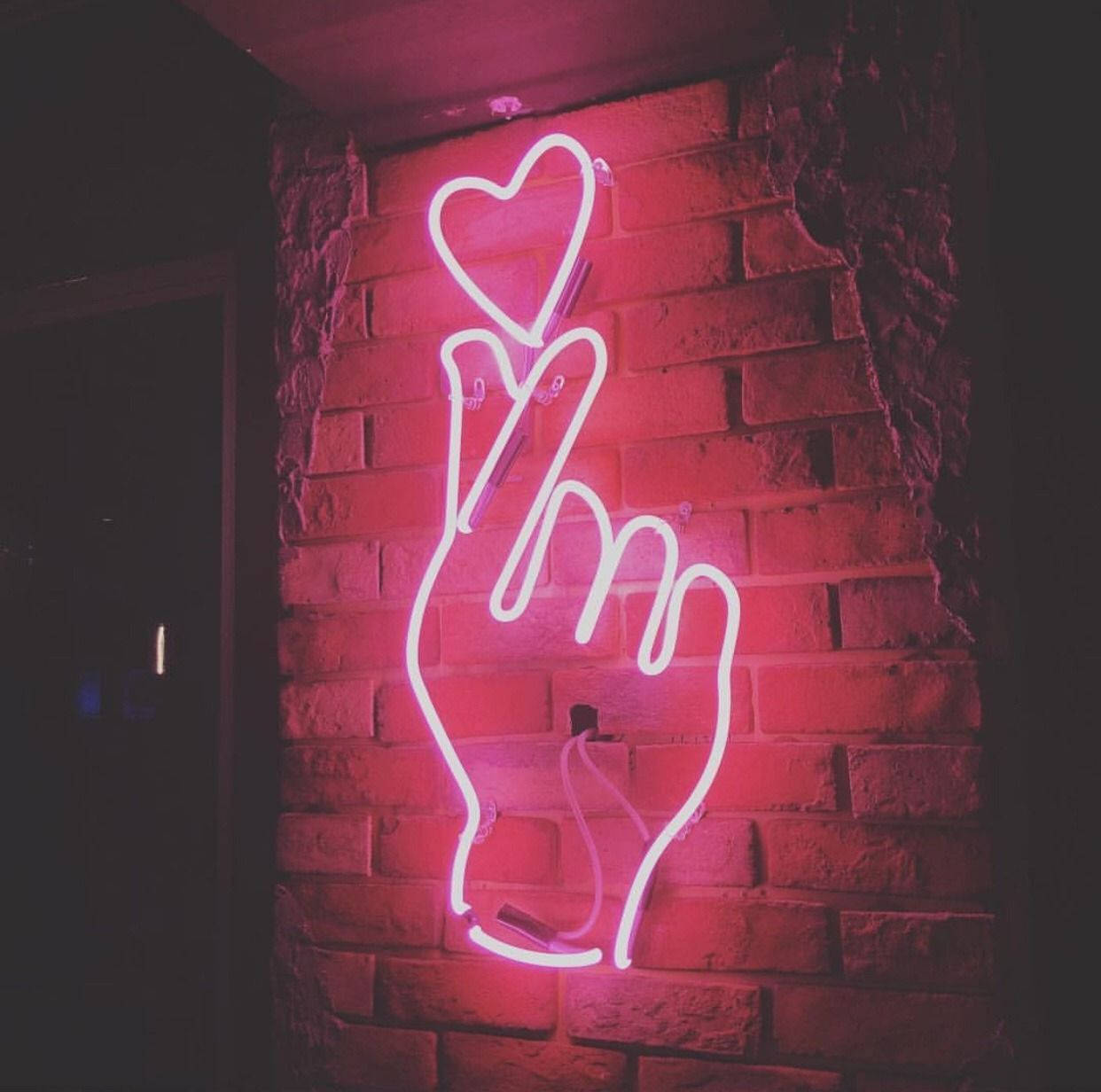 Finger Heart Light Wallpaper