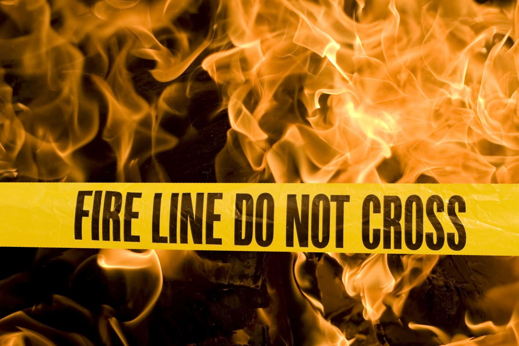 Fire Department Fire Line Tape Wallpaper