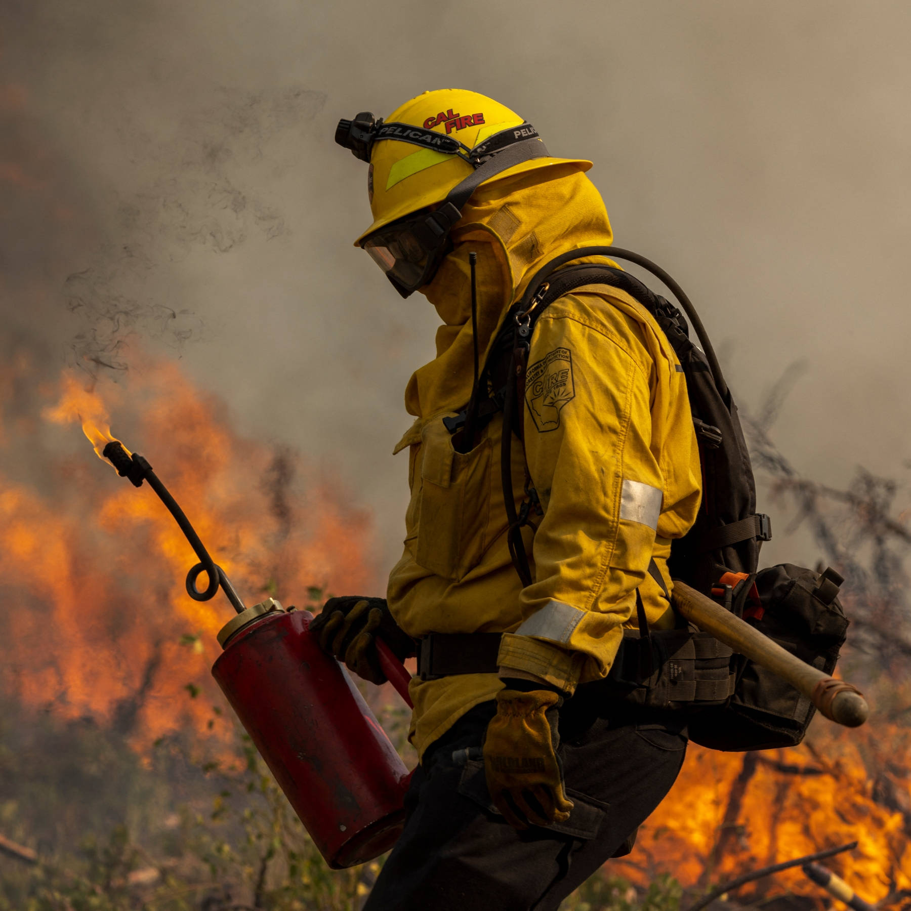 Fireman In The Forest Wallpaper