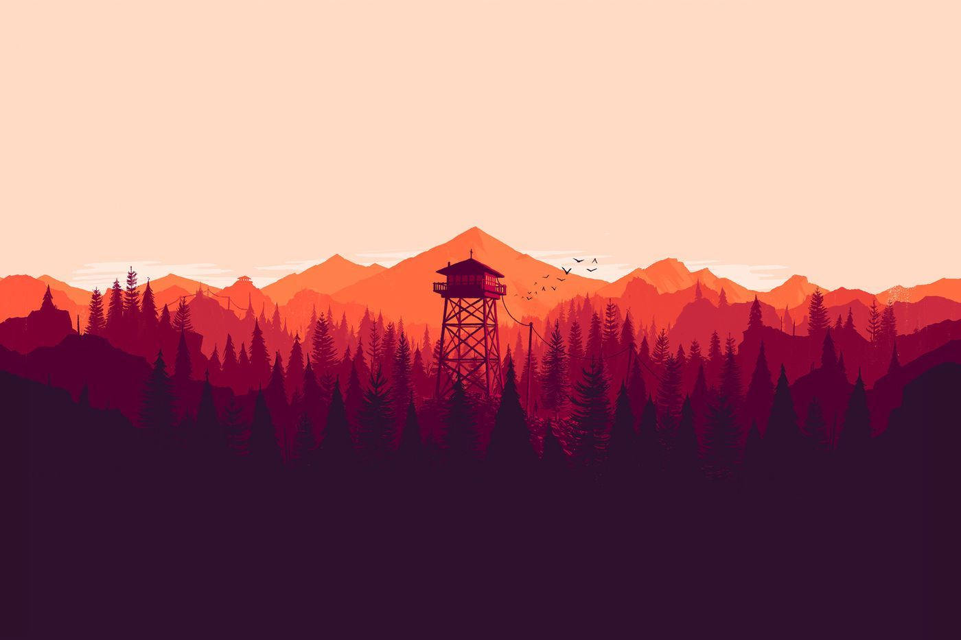 Firewatch Red Tonal Gradation Wallpaper