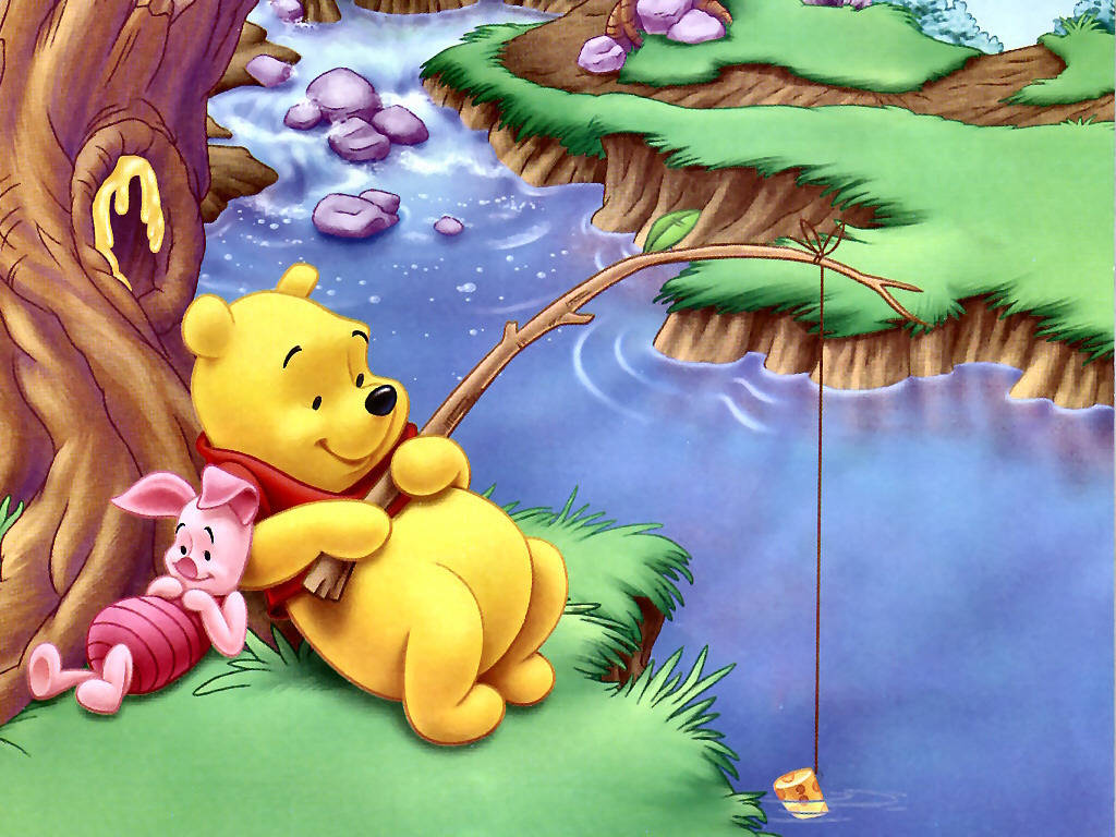 Fishing Winnie The Pooh Iphone Background Wallpaper