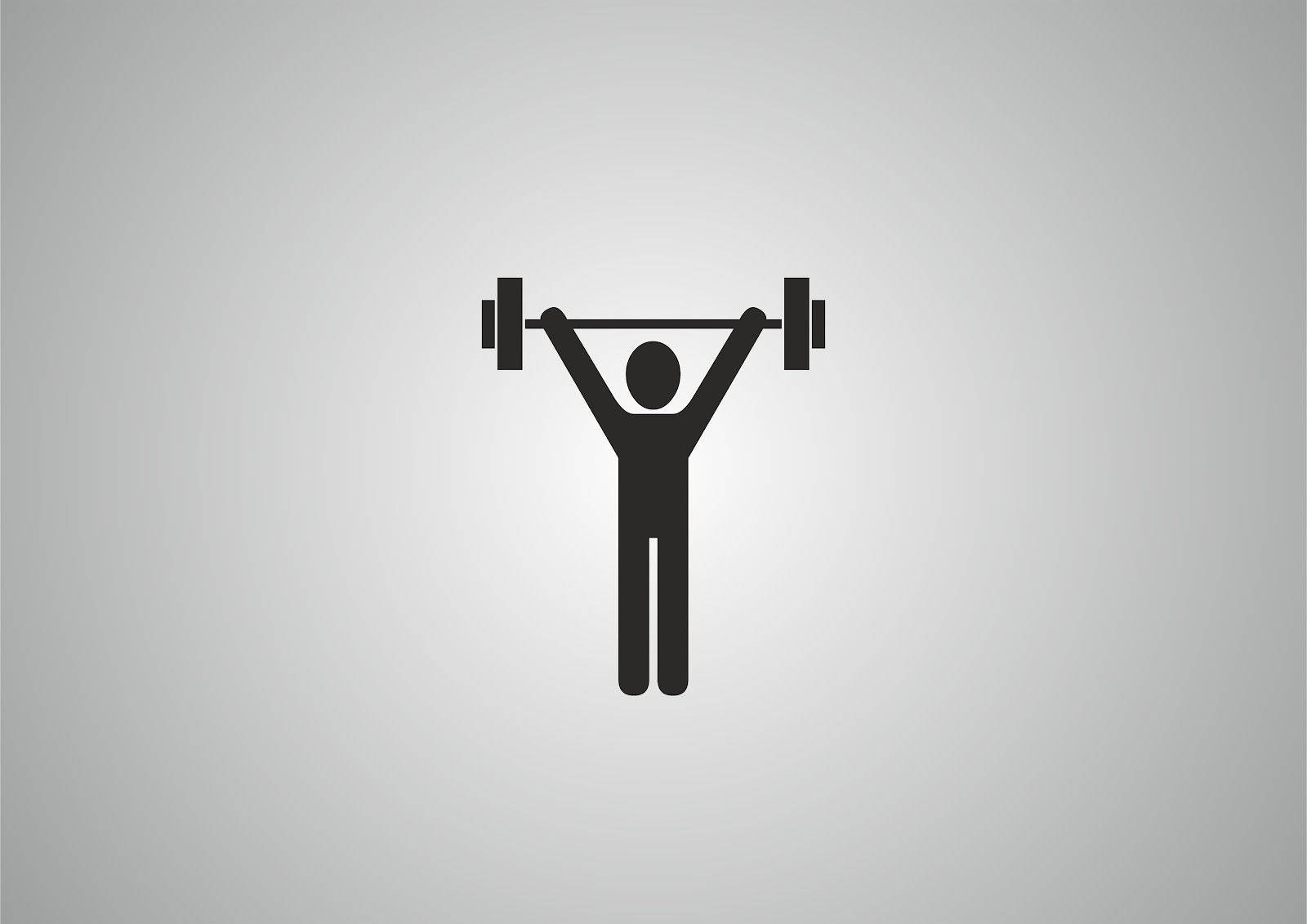Fitness Cartoon Figure Weightlifting Wallpaper