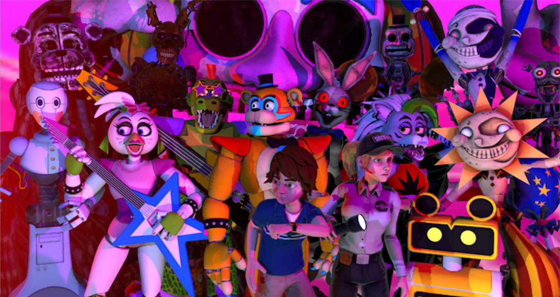 Five Nights At Freddy's Security Breach All Star Squad Wallpaper