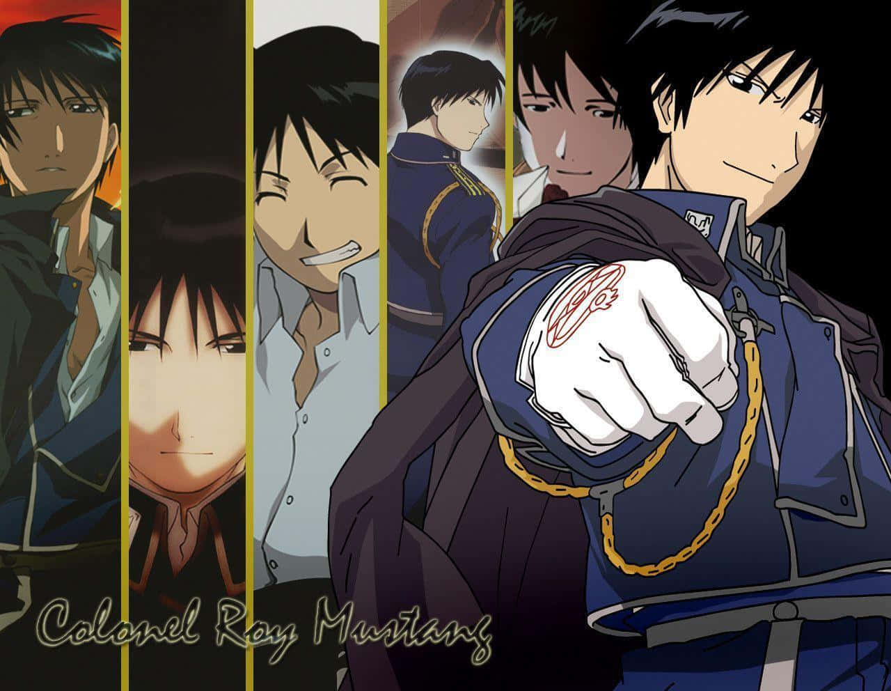 Flame Alchemist Roy Mustang Unleashing His Power Wallpaper