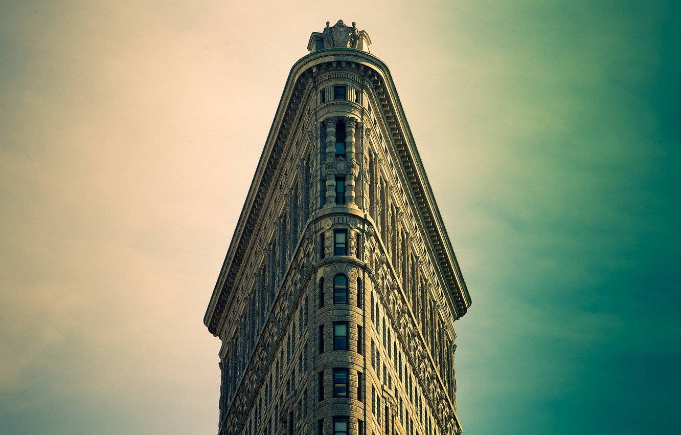 Flatiron Building Green Sky Wallpaper