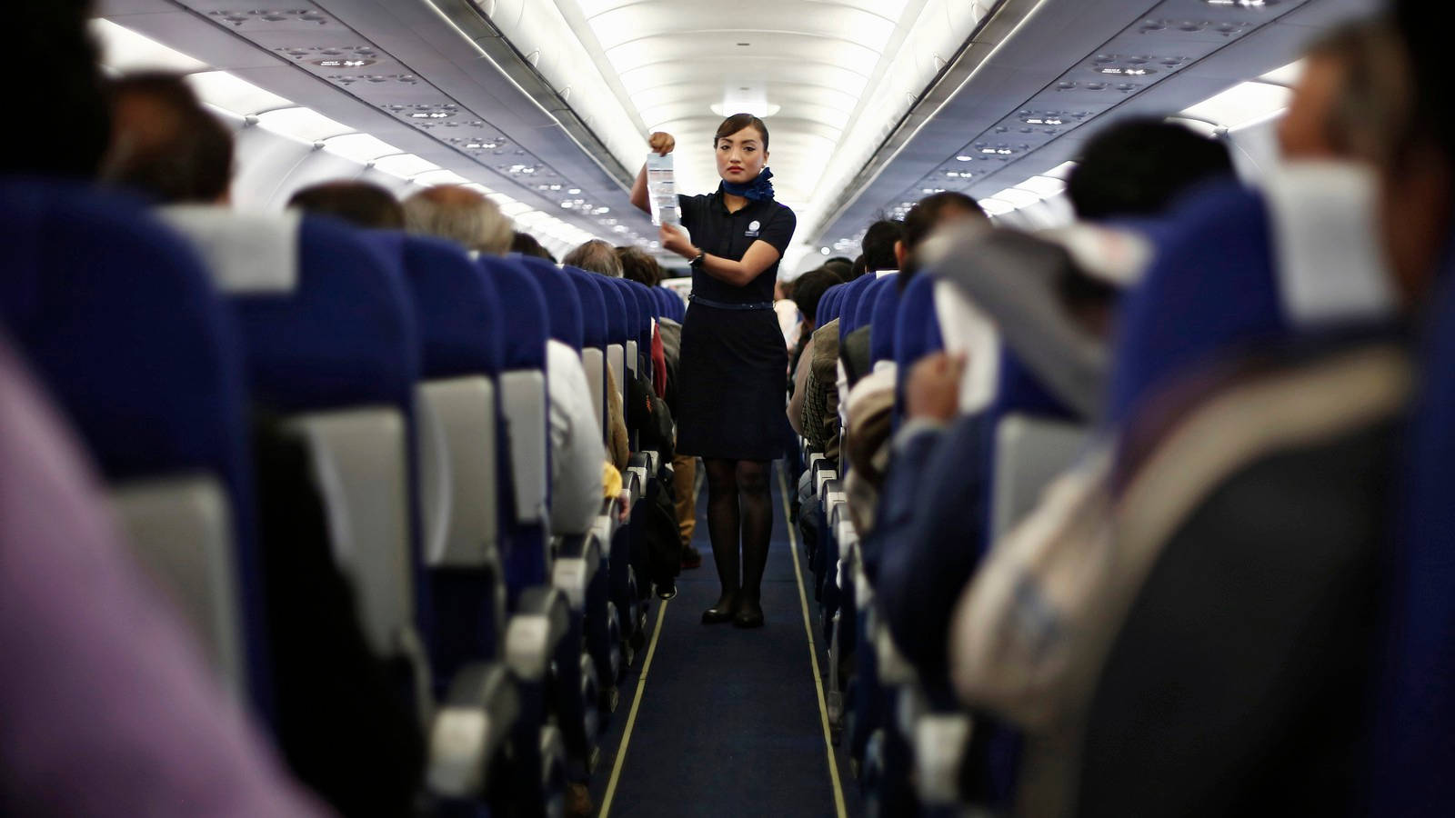 Flight Attendant Safety Demonstration Wallpaper