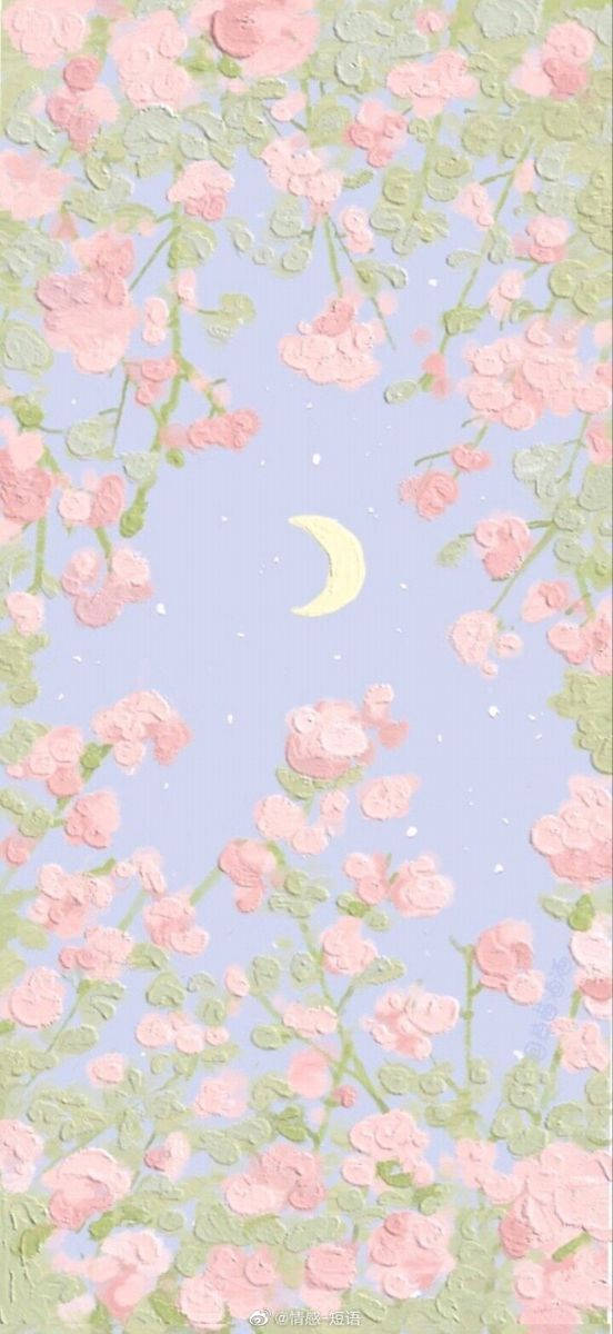 Floral Pink Vintage Aesthetic Wallpaper