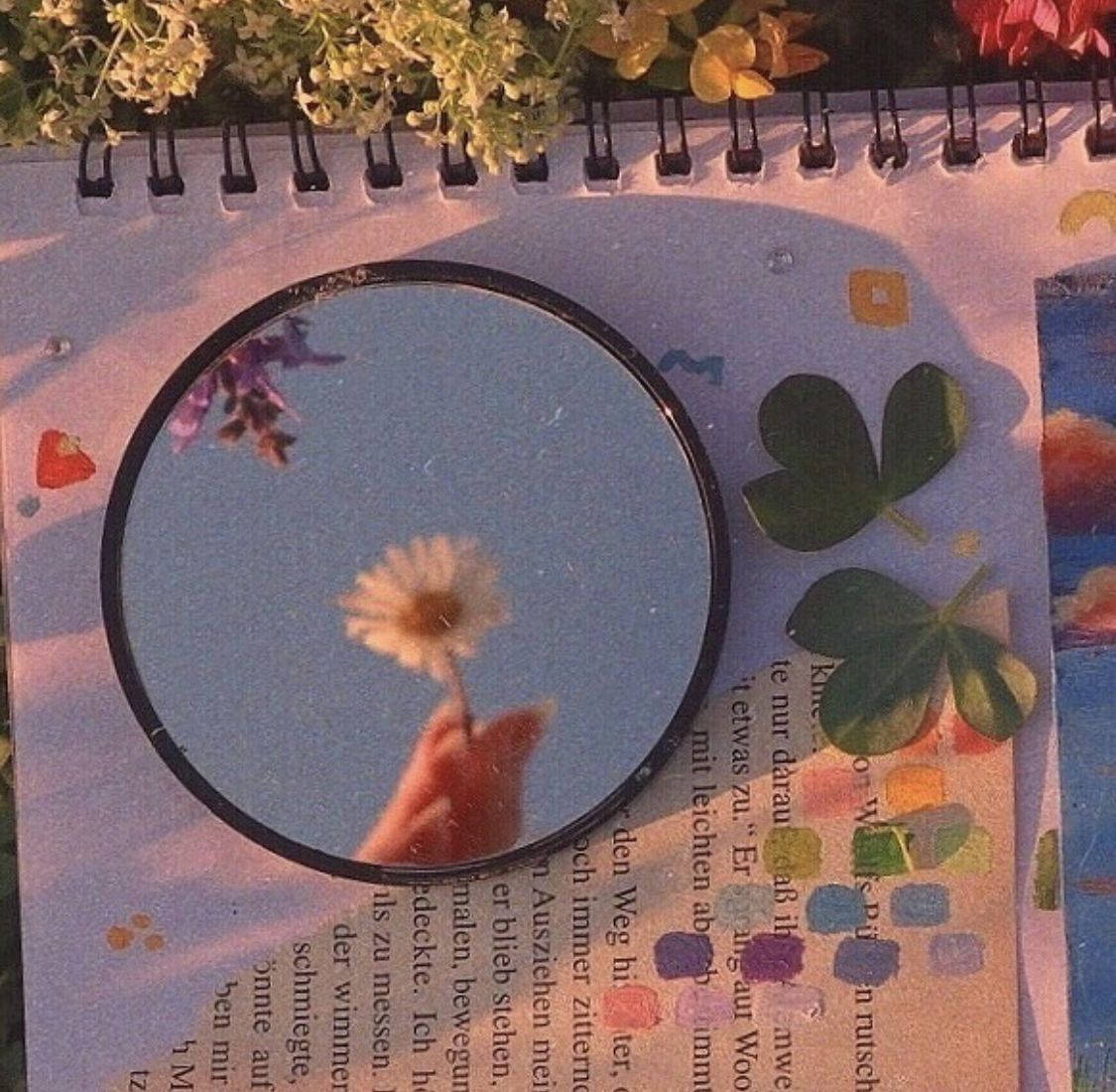 Flower Mirror Cottagecore Desktop Wallpaper
