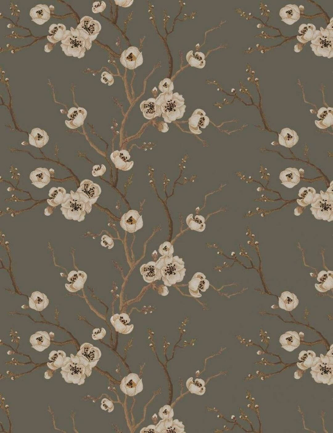 Flowers In Beige Background Wallpaper