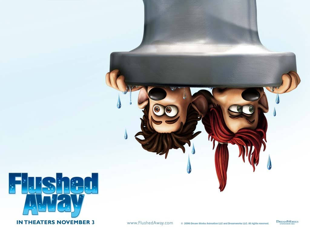 Flushed Away Roddy And Rita Upside Down Wallpaper