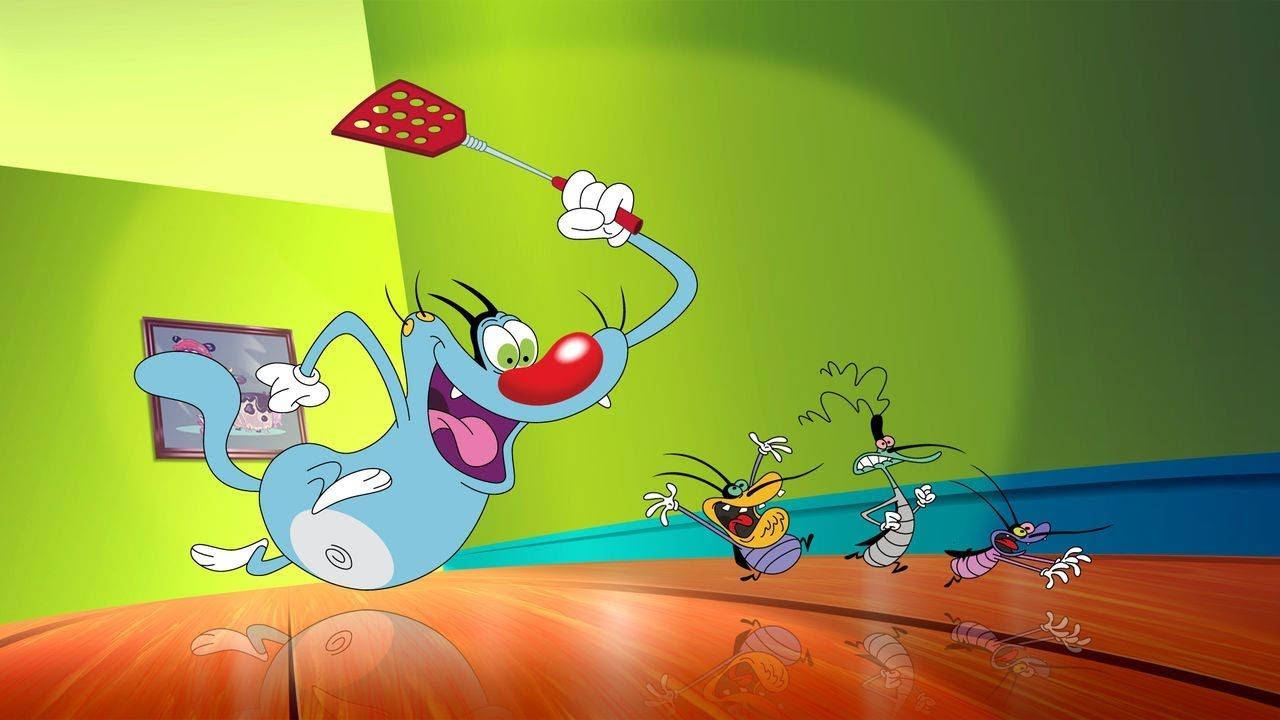 Fly Swatter Oggy And The Cockroaches Wallpaper