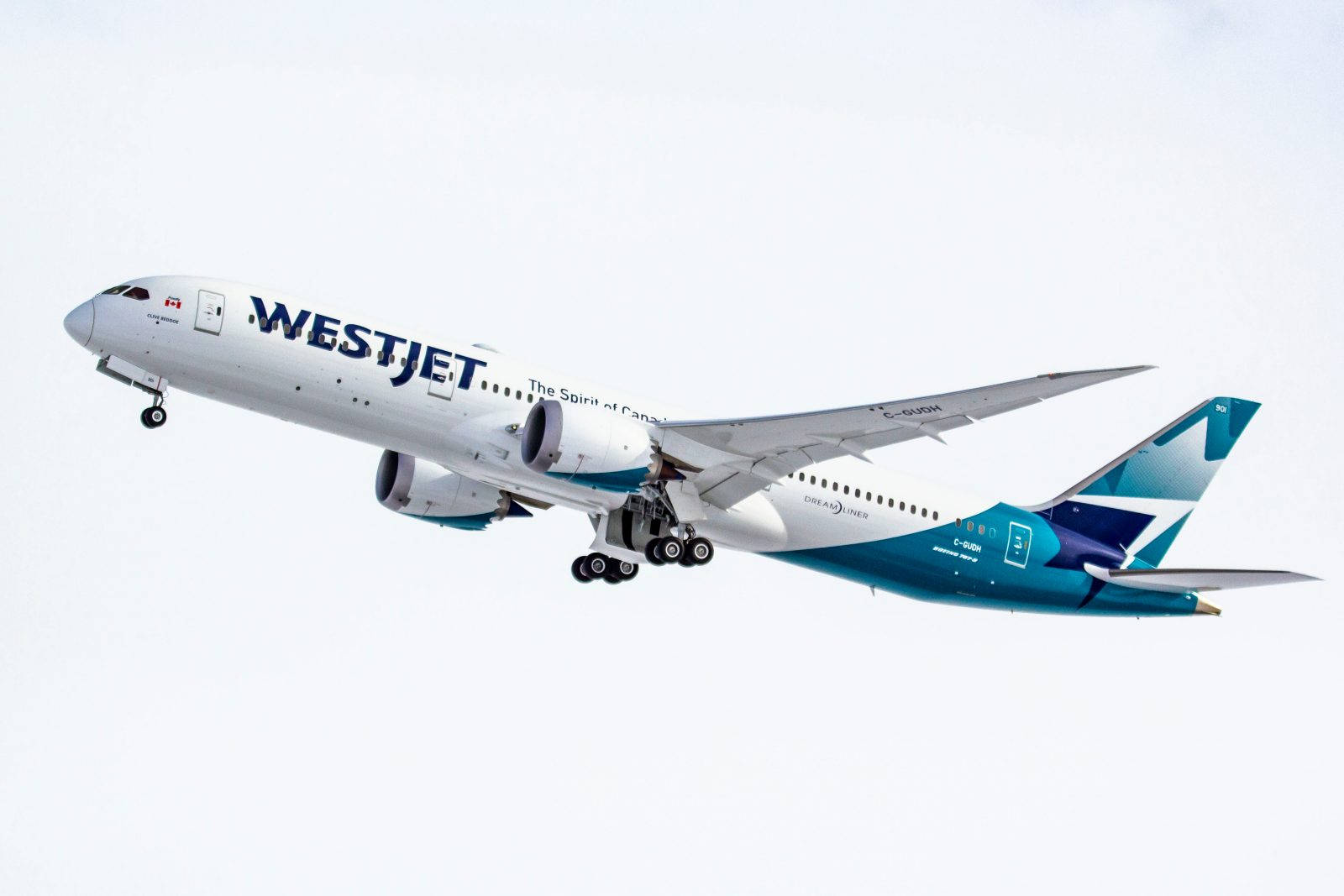 Flying Westjet Airplane Wallpaper