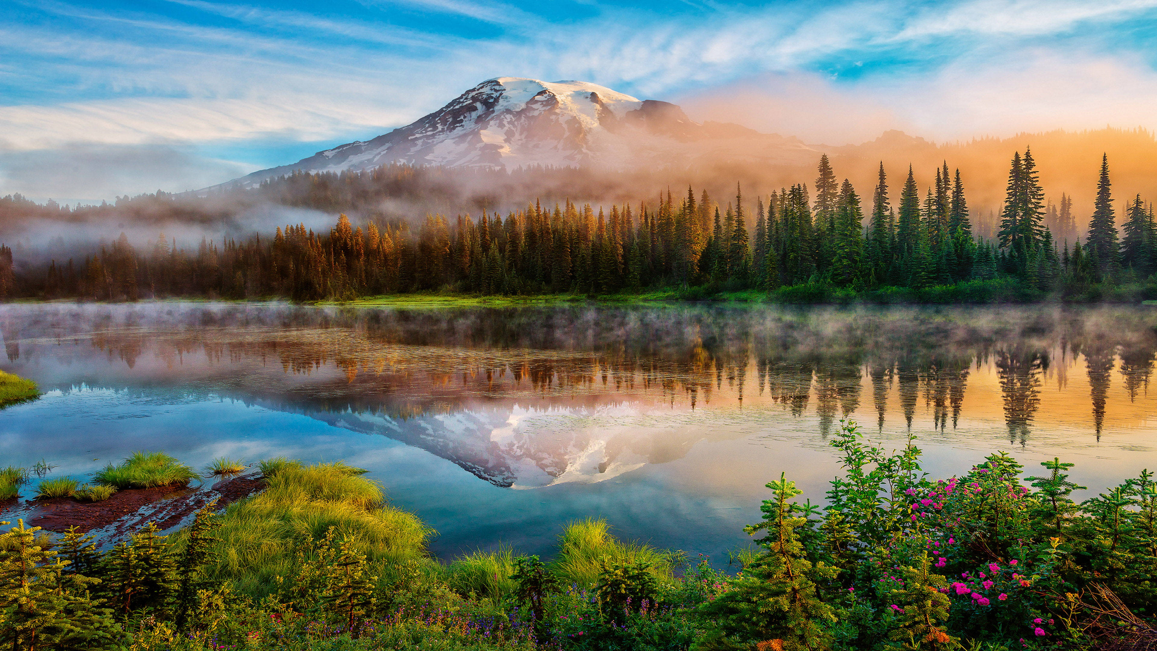 Foggy Mountain Landscape Professional Desktop Wallpaper