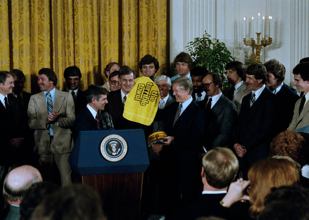 Former President Jimmy Carter Awarding Outstanding Individuals Wallpaper