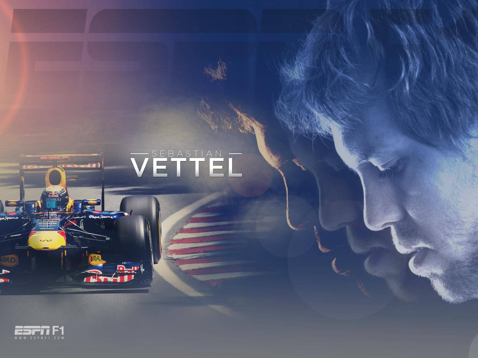Formula One Champion Sebastian Vettel In Action Wallpaper