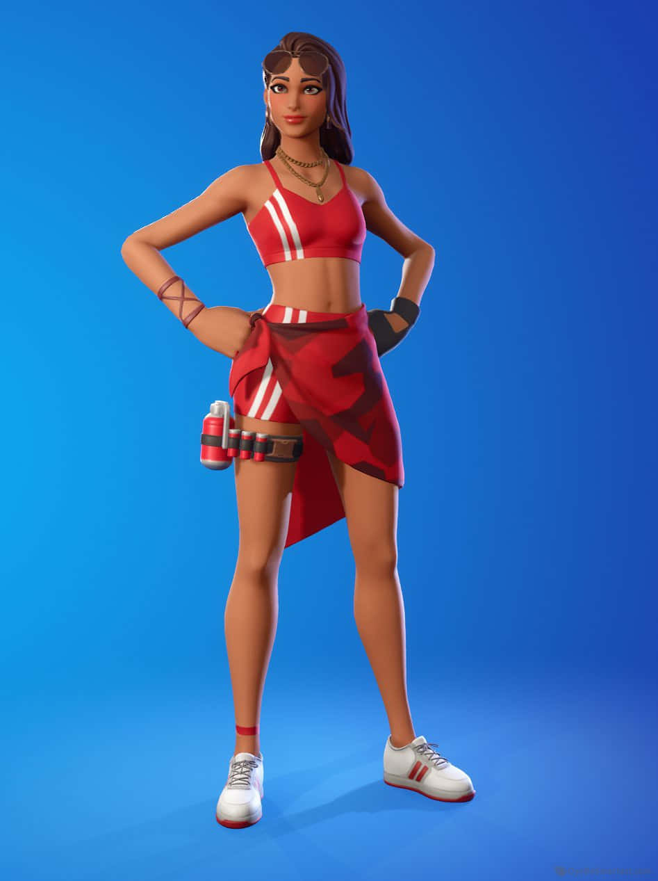 Fortnite - A Female In Red And White Wallpaper