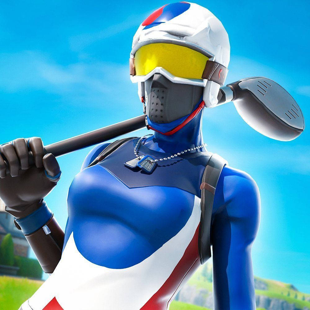 Fortnite - A Woman In A Helmet Holding A Golf Club Wallpaper