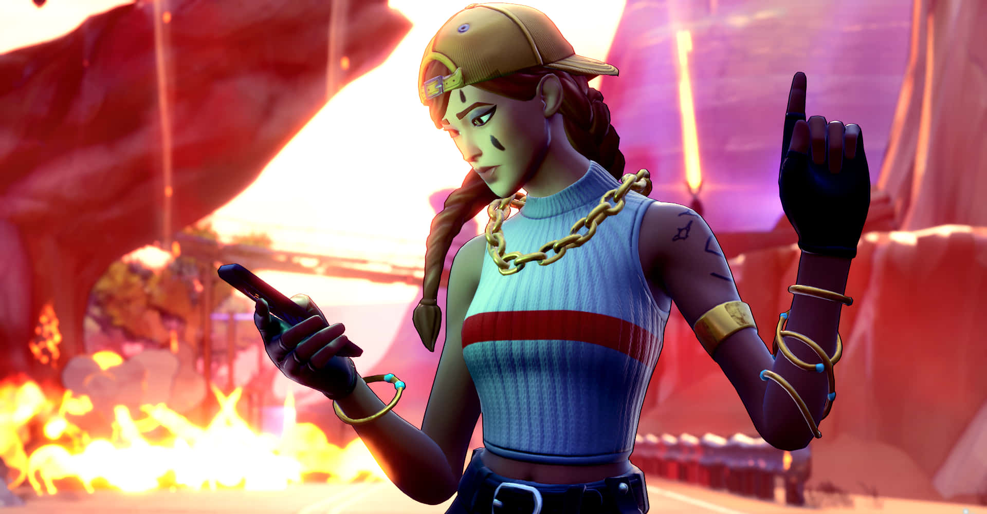 Download free Fortnite Aura Skin Tracking Phone Wallpaper - MrWallpaper.com