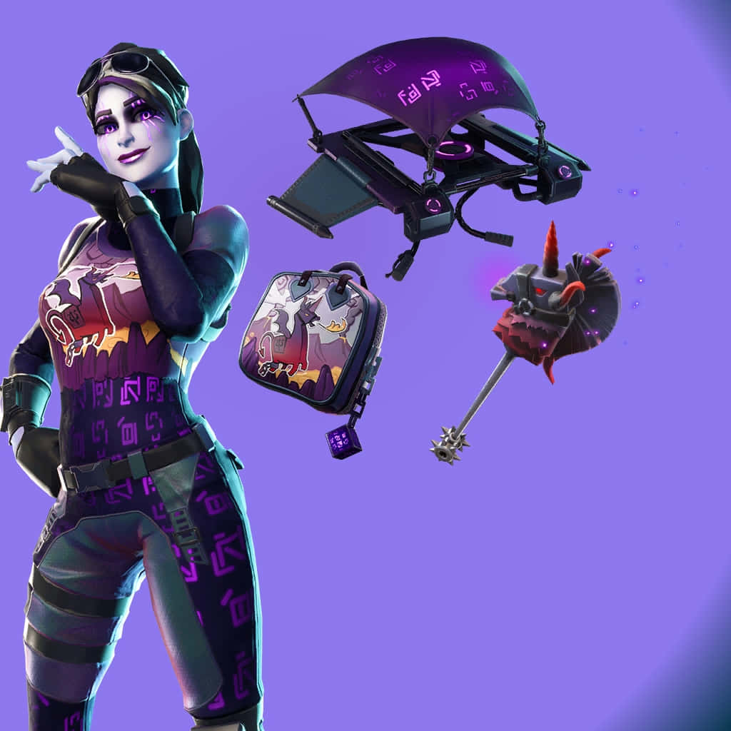 Fortnite Dark Bomber Skinand Accessories Wallpaper