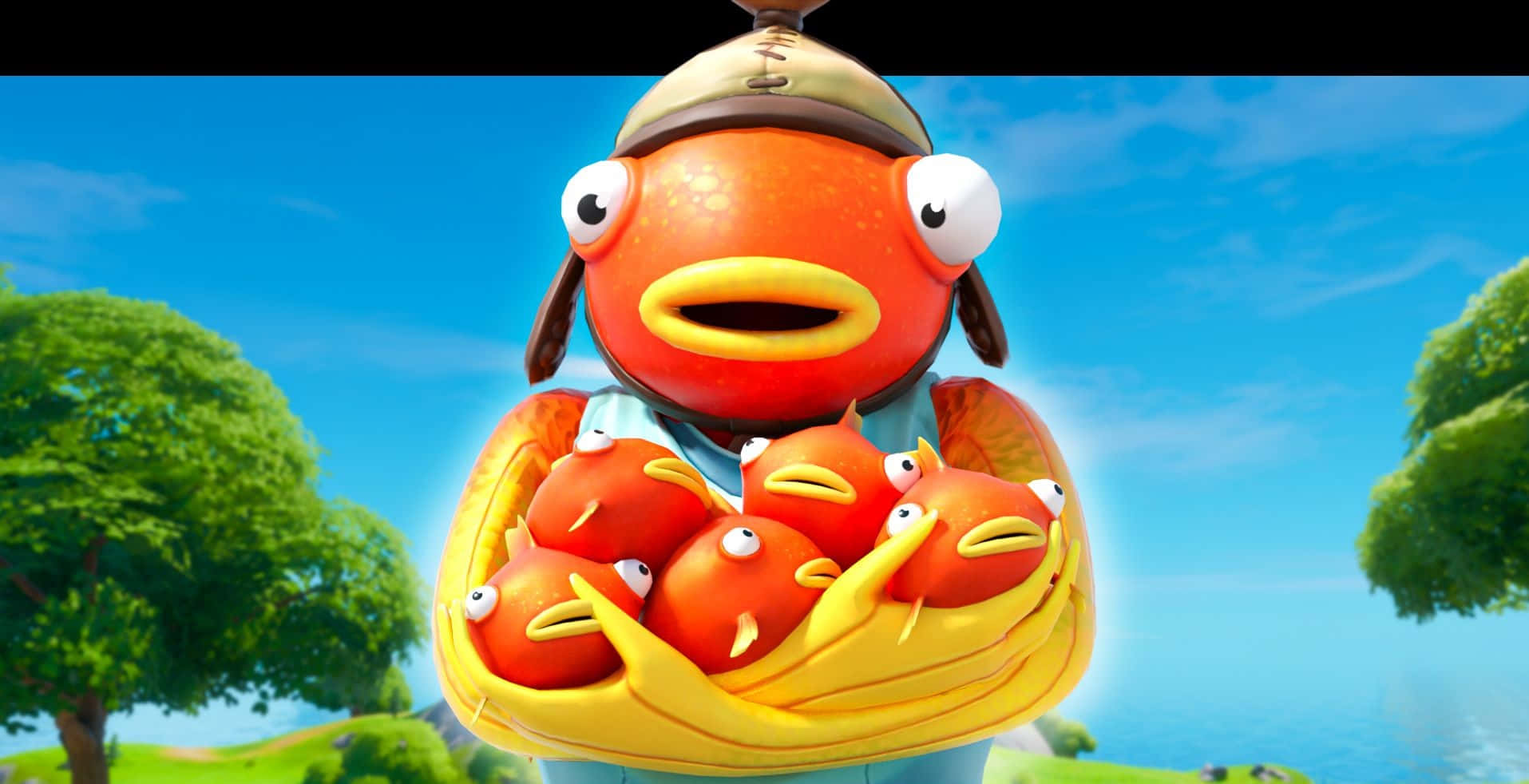 Fortnite Fishstick With Mini Fish Wallpaper