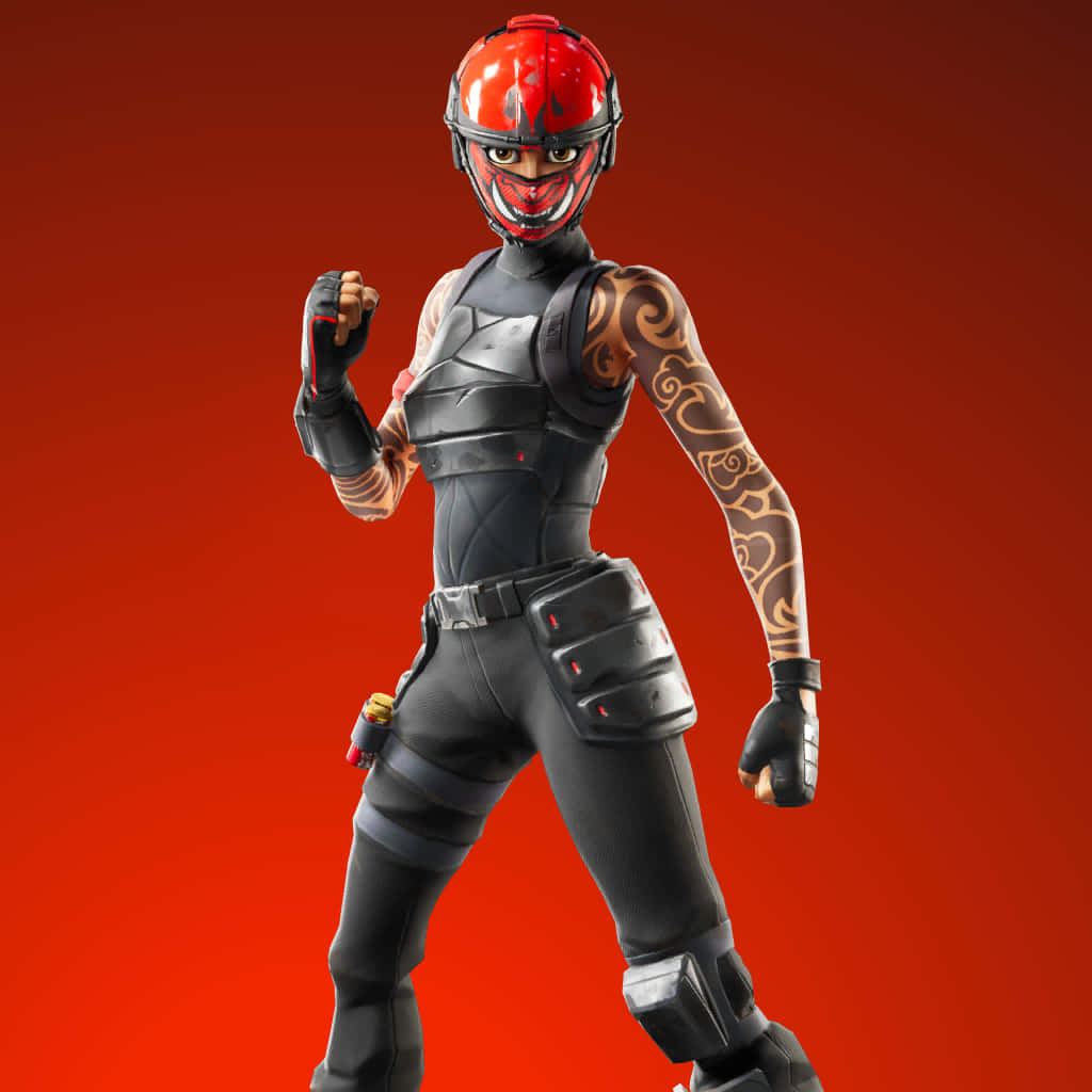 Fortnite Manic Skin On Red Wallpaper